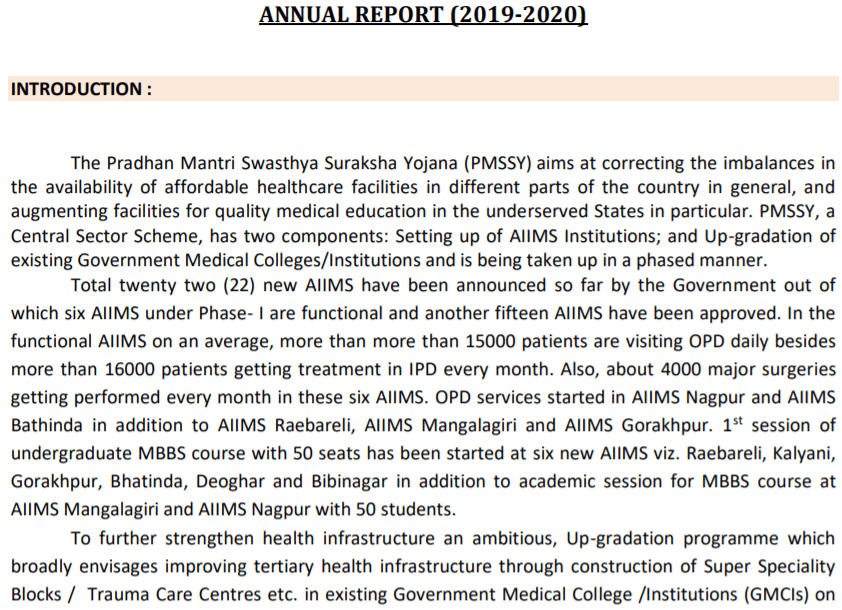 Process To View Annual Report Of PM Swasthya Suraksha Yojana