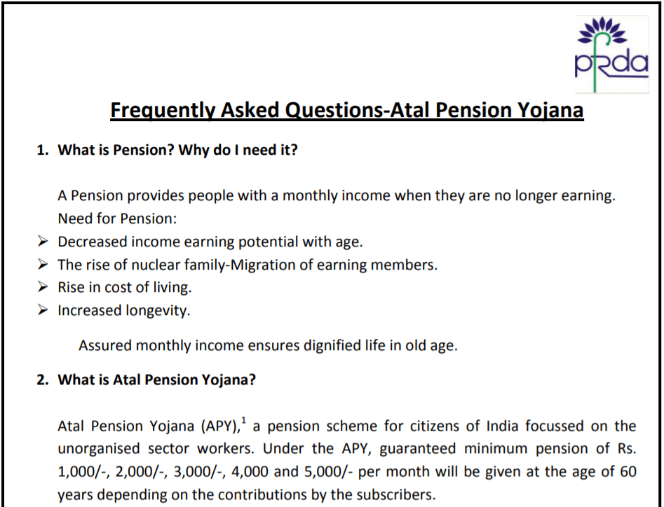 Atal Pension Yojana FAQs
