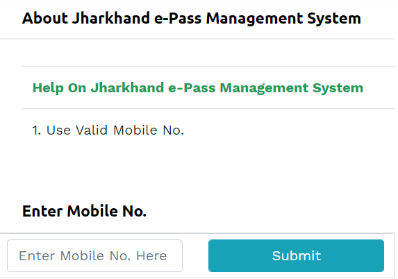 e-Pass Jharkhand