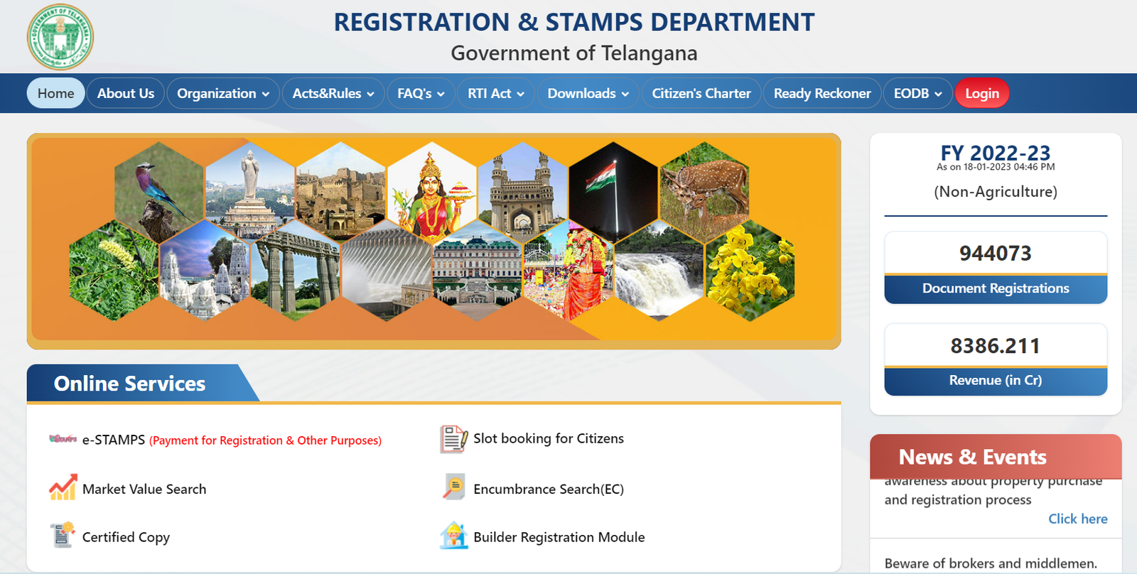 IGRS Telangana 2023 Registration, EC Search (registration.telangana