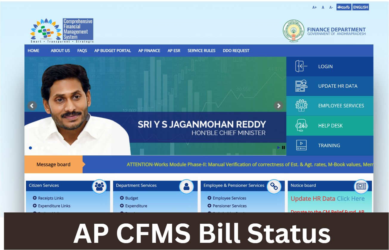 AP CFMS Bill Status Check cfms.ap.gov.in, Payment Search